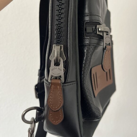 Coach Men's Punched Leather Convertible Backpack Black - Used Trek Terrain - Picture 6 of 13